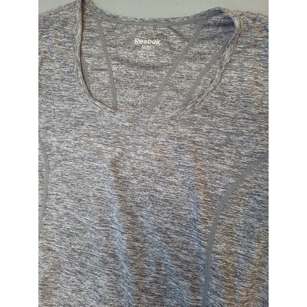 Reebok Active T-Shirt Heather Gray Short Sleeve Athletic Top Medium‎